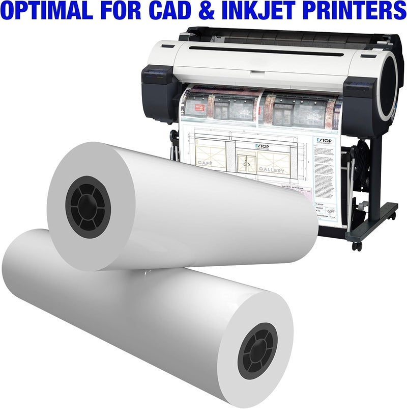 Alliance Wide Format Paper 24" x 150' CAD Bond Rolls (20lb | 4 Rolls, 24 In x 150 Ft | 2" Core) - Image 4